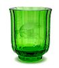 A Moser Green Glass Vase Height 8 inches.