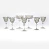 Set of Eleven Venetian Glass Stemmed Wines and Two Matching  Tazzas