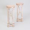 Pair of Regency Style Painted and Parcel-Gilt Pedestals