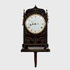 Late Regency Brass-Inlaid Stained Wood Bracket Clock and Matching Bracket