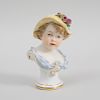 Meissen Porcelain Bust of a Child in a Yellow Hat