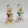 Two Meissen Porcelain Figures of Highland Pipers