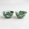Pair of Chinese Kangxi Famille Verte Porcelain Bowls