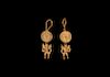 Greek Hellenistic Gold Cherub Pendant Earrings