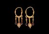 Islamic Gold and Garnet Earrings