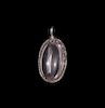 Silver and Rock Crystal Pendant with Inscription