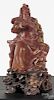 Chinese carved soapstone figure of Confucius, 8 1/2'' h.