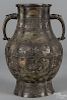 Chinese bronze vase, 12'' h.