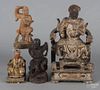 Four carved Chinese figures, 19th c., tallest - 17 1/2''.
