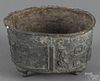 Chinese archaistic lead censer, 3'' h., 4 3/4'' w.