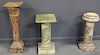 Lot of 3 Antique Marble Pedestals 1 with