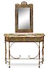 * Attributed to Oscar Bach, (German/American, 1884-1957), illuminated mirror and console table