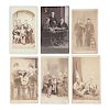 Fine Collection of Musical CDVs Showing Duos and Large Bands Posed with their Instruments, Lot of 10