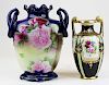 2 Nippon Morimura porcelain mantel vases 