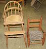 Ash sack back Windsor high chair and child's chair