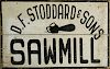 D.F. Stoddard & Sons Sawmill Sign