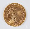 1915 two and a half dollar Indian head gold coin.
