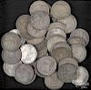 Thirty-seven Morgan silver dollars.