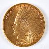 1910 D Indian head ten dollar gold coin.