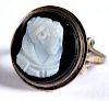 Sterling silver black cameo ring