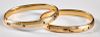 Pair of 14K gold bangle bracelets