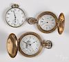 Three gold filled pocket watches.