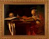 REPRODUCTION OF CARAVAGGIO OIL ON CANVAS SIGNED