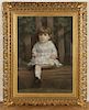 19TH C. PASTEL ON PAPER PAINTING OF CHILD SIGNED