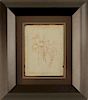 WIFREDO LAM INK DRAWING ON PAPER SIGNED