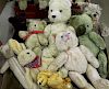 nine vintage stuffed animals, bears