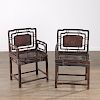 Pair Chinese rose Meigui yi armchairs
