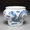 Chinese blue and white porcelain dragon jar