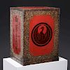 Large antique red lacquer and abalone inlaid box
