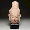 Ancient Khmer carved stone Buddha head
