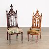 Associated pair Gothic Revival side chairs