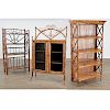 Victorian style bamboo cabinet and etagere