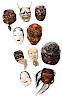 Ten Japanese Noh Theatre Masks