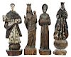 Four Wooden Santos Figures