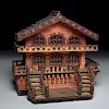 Antique Tyrolean architectural model of a chalet