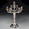 Maison Odiot French silver six-light candelabrum