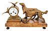 Gilt Mantel Clock with Dogs