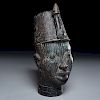 Large African cast bronze head