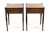 A Pair of Federal Style Mahogany End Tables, Height 27 1/2 x width 20 x depth 18 3/4 inches.