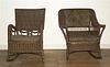 Two Victorian Wicker Armchairs, Height of tallest 34 inches.