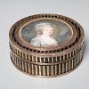 French gold inlaid box with portrait