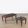 (2) Continental Neoclassic marble top tables