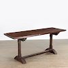 Continental Baroque carved walnut trestle table