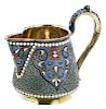 Russian Gilt Silver and Enamel Pitcher