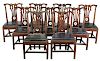 Set of Nine Chippendale Mahogany Dining Chairs