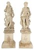 Pair Neoclassical Cast Stone Garden Statues